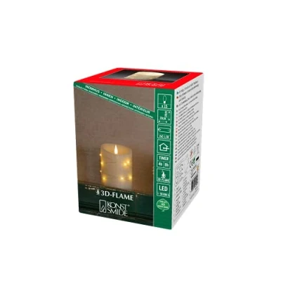 Afbeelding van LED waskaars crème Lichtkleur amber Hoogte14cm