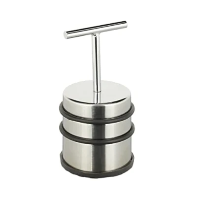 Afbeelding van Relaxdays deurstopper rvs deurbuffer deurstop rond deurbeschermer rubber handvat