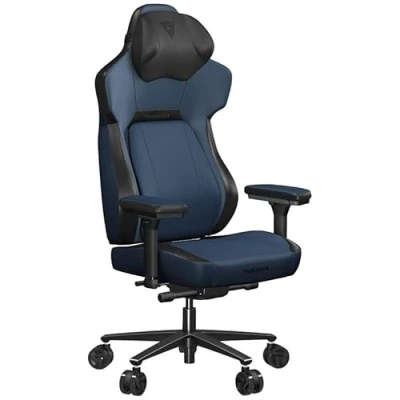 Afbeelding van ThunderX3 CORE Modern Ergonomische gamingstoel, verstelbare zitting, lendensteun, hoofdsteun van traagschuim, voetensteun, kunstleer blauw