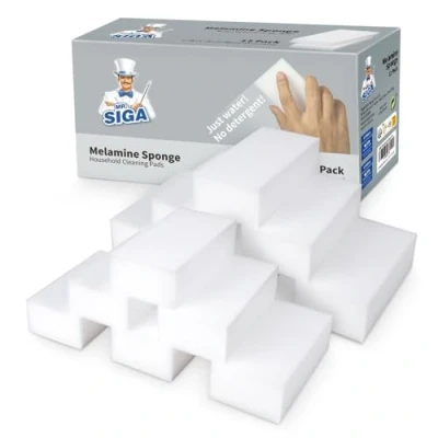 Afbeelding van MR.SIGA Melamine vuilgum wonderspons reinigingsspons toverspons voor keuken huishouden, 12 stuks, afmetingen: x 6 3 cm