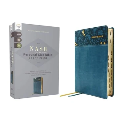 Afbeelding van Nasb, Personal Size Bible, Large Print, Leathersoft, Teal, Red Letter, 1995 Text, Thumb Indexed, Comfort Print