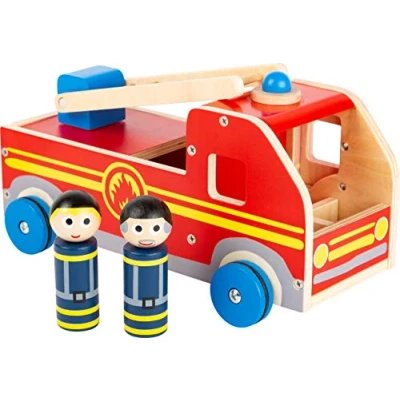 Afbeelding van Houten brandweer auto XL Rood