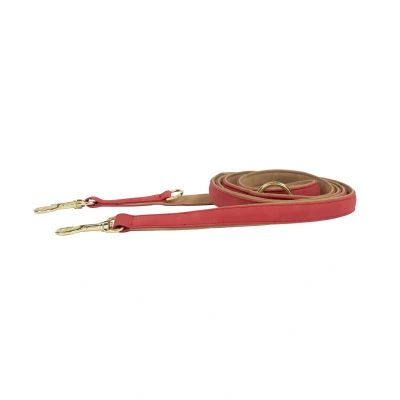 Image de Kentucky Laisse pour Chien Vegan Leather Rouge/Beige 250cm