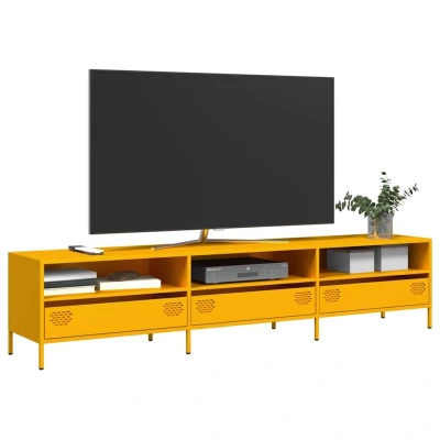 Afbeelding van vidaXL Tv meubel 202x39x43,5 cm koudgewalst staal mosterdgeel
