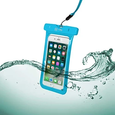 Image de CELLY SPLASHBAG18LB Étui de protection étanche pour téléphone portable bleu clair, clair