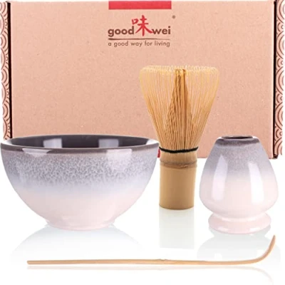 Afbeelding van Goodwei Premium Matcha theeset ceremoniekom, garde en standaard (Kiri, 80)