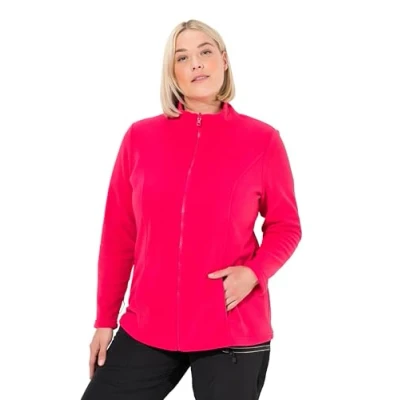 Image de Ulla Popken veste polaire pour femme, grandes tailles, grande taille, système modulaire, intérieure, col montant, magenta, 60 62