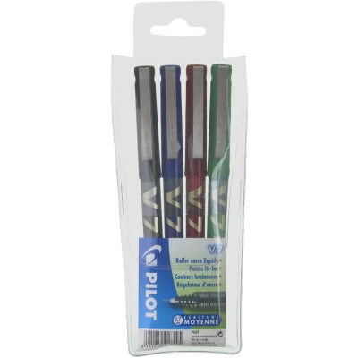 Afbeelding van PILOT rollerball Hi Tecpoint V5, set van 4, geassorteerde kleuren
