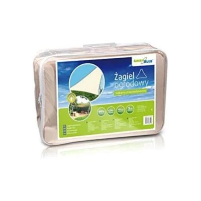 Afbeelding van Zonnezeil Schaduwdoek Grrenblue driehoek 5 m Cream