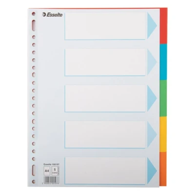 Image de Esselte 100197 intercalaires en carton A4 avec 5 onglets (23 trous)