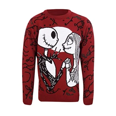 Afbeelding van Disney The Nightmare Before Christmas Kersttrui L Jack And Sally Rood