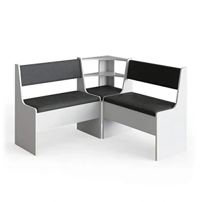 Afbeelding van Vicco Hoekbank groep &quot;Roman&quot;, wit/antraciet, 120 x cm, zonder tafel