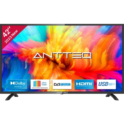 Afbeelding van ANTTEQ AB42D1 televisie 42 inch (TV 106 cm) Dolby Audio, LED, HDMI, mediaspeler via USB, digitale audio uitgang, triple tuner DVB C/T2/S2, CI+, inclusief hotelmodus