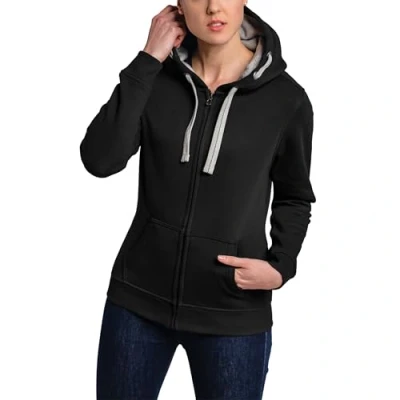 Afbeelding van Women&#039;s Hooded Jacket met ritssluiting Black S
