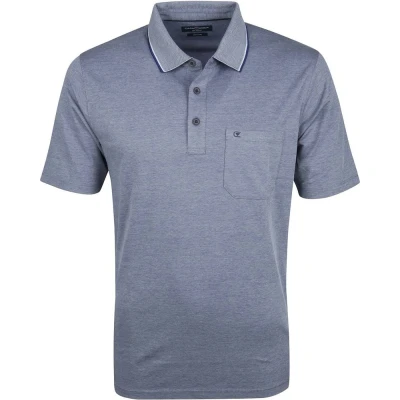 Afbeelding van Casa Moda polo heren poloshirt wijde fit blauw effen
