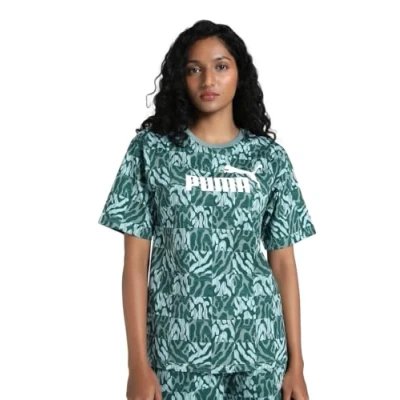 Afbeelding van Puma Graphic Relaxed Tshirt print, Dames, Maat: XL, Green moon