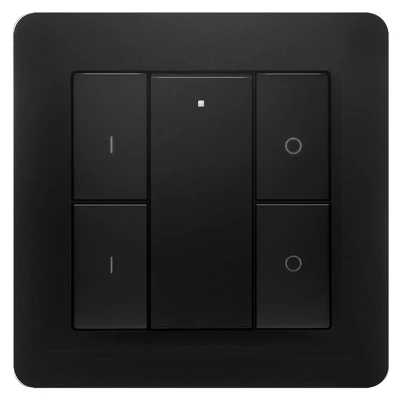 Afbeelding van Zigbee wandschakelaar draadloos zwart 2 zones Incl. batterij Plak of schroefbevestiging Schakelen &amp; Dimmen