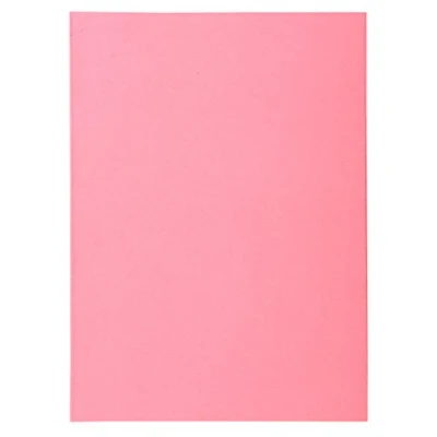 Afbeelding van Exacompta Ref. 850103E verpakking van 100 inlegkaften SUPER 60 g/m² in pastelkleuren, PEFC gecertificeerd, afmetingen: 22 x 31 cm, voor DIN A4 formaat, roze