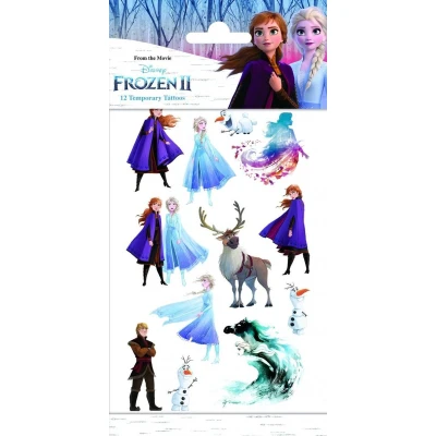 Afbeelding van Frozen Neptattoos 2 Blauw/paars Papier 12 Stuks