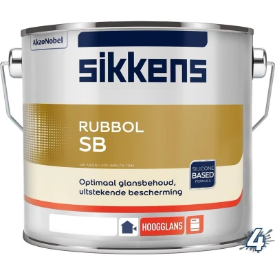 Afbeelding van Sikkens Rubbol SB 2,5 liter Hoogglans verf voor hout buiten (terpentinebasis)