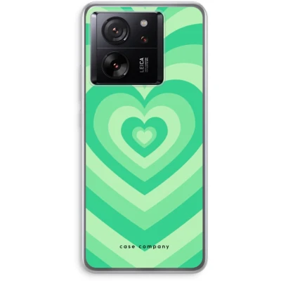 Afbeelding van Case Company® hoesje geschikt voor Xiaomi 13T Hart Groen Soft Cover Telefoonhoesje Bescherming aan alle Kanten en Schermrand