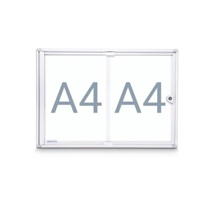 Afbeelding van MAUL Binnenvitrine wand extraslim whiteboard 2xA4 met slot