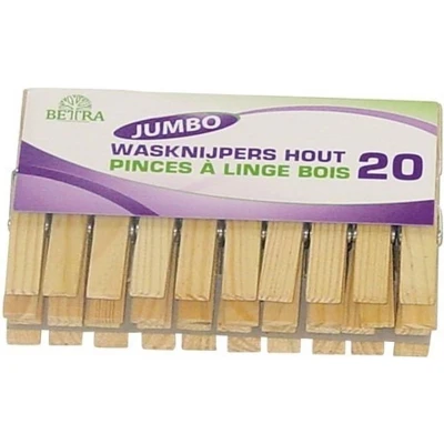 Afbeelding van Wasknijpers Jumbo Hout Set À 20