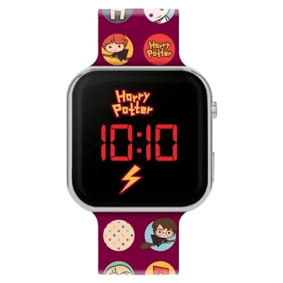 Afbeelding van Accutime Harry Potter HP4155 Digitaal led horloge voor kinderen met rode siliconen armband, Rood, armband