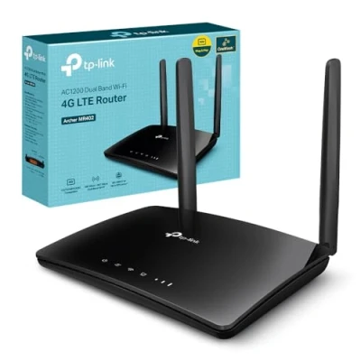 Afbeelding van TP Link Archer MR402 Router 4G LTE 150Mbps WiFi AC1200, modem, Box, 2 SMA voor externe antenne, 4 RJ45 poorten, afneembare antennes, ontgrendeld, compatibel met alle operators