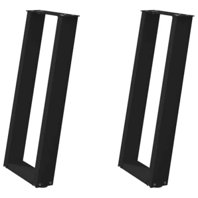 Afbeelding van vidaXL Console tafelpoten 2 st U vormig 38x(72 73) cm staal zwart