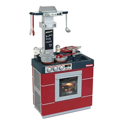 Afbeelding van Theo Klein, 9044, keuken, Miele, Compact, keuken met oven, afzuigkap, gootsteen en veel accessoires, speelbaar aan beide zijden. Afmetingen: 28 x 47 885. Kinderspeelgoed vanaf 3 jaar.