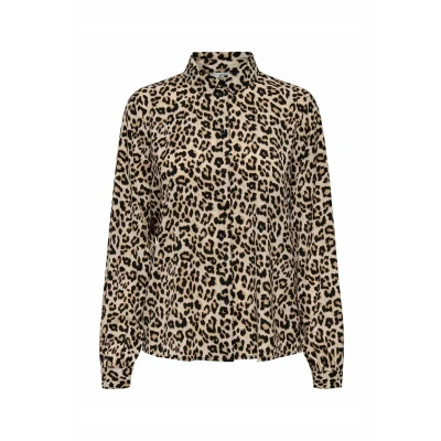 Afbeelding van Jacqueline de Yong Blouse Jdybrooke L/s Shirt Wvn Noos 15242870 Pumice Stone/leo Dames Maat W34