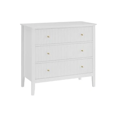 Afbeelding van Vente unique Commode 3 laden van MDF Wit NARIVA L 90 cm x H 80 D 40