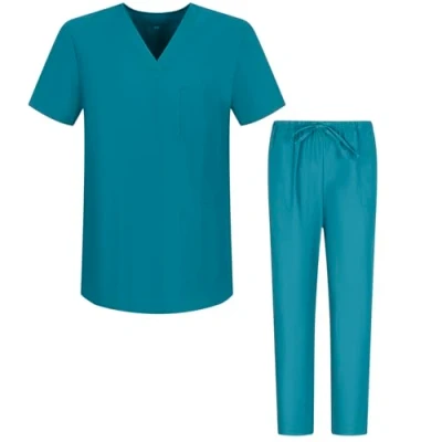 Image de MISEMIYA Ensemble Uniformes Unisexe Blouse Uniforme Médical avec Haut et Pantalon Ref.6801 6802 M, Turquesa