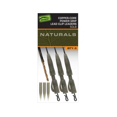 Image de Fox Edges Copper Core Power Grip Lead Clip Leaders (3 pcs) 50lb