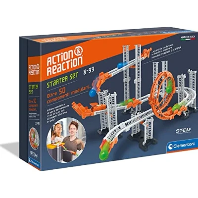 Afbeelding van Clementoni 59302 Action &amp; Reaction meerdelige starterset voor het bouwen van een kogelbaan, ideaal cadeau, speelgoed kinderen vanaf 8 jaar