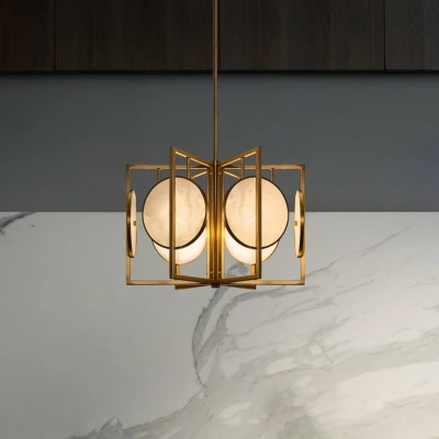 Afbeelding van Maytoni Marmo hanglamp in goud, 6 lamps