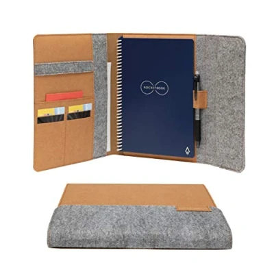 Afbeelding van Rocketbook Smart Notebook Folio Cover Mars Sand Tan voor letter A4, recyclebaar, biologisch afbreekbaar, penhouder, magnetische sluiting, binnenopslag