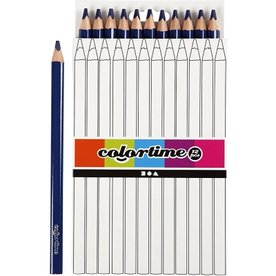 Afbeelding van Colortime Kleurpotloden, vulling: 5 mm, donkerblauw, Jumbo, 12 stuks