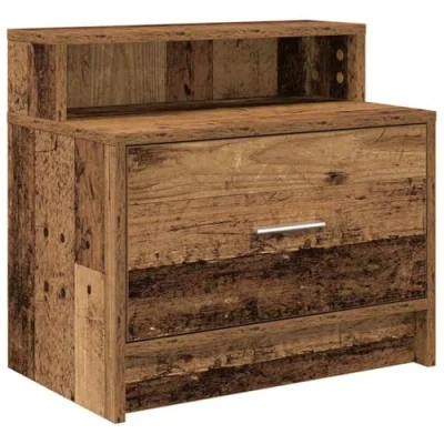 Afbeelding van vidaXL Nachtkastje met lade 51x31x47 cm oud houtkleurig