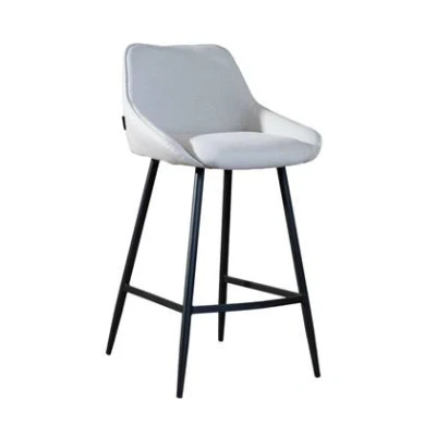 Afbeelding van Bronx71 Scandinavische barkruk Lova gerecyclede stof grijs 68 cm