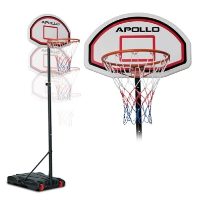 Afbeelding van Apollo Basketbalmand met wielen, in hoogte verstelbaar, van 155 tot 210 cm, voor kinderen en jongeren