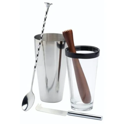 Afbeelding van Barcraft Cocktailset Mojito Rvs Zilver 6 delig