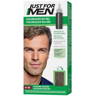 Afbeelding van Just For Men Gelkleurstof, bruin haar, dekt alleen grijs herstelt de oorspronkelijke kleur voor een natuurlijke uitstraling H35