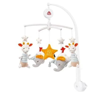 Image de Fehn Mobile musical Pour bébé de 0 à 5 mois Avec broderie « Glow in the dark » et mélodie Weißt du wieviel Sternlein»