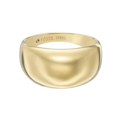 Afbeelding van FOSSIL JF04746710 Damesring, Roestvrij staal, goudkleurig, Geen edelsteen, edelsteen