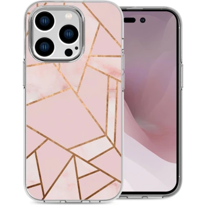Afbeelding van iMoshion hoesje Geschikt voor iPhone 14 Pro Siliconen Design Roze / Floral Pink