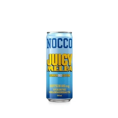 Afbeelding van 20 blikjes Nocco BCAA Drink Juicy Melba zomereditie 2023 Buxtrade 330 ml 105 mg cafeïne