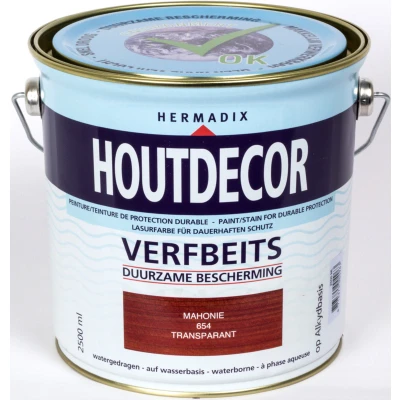 Afbeelding van Hermadix Houtdecor Transparant 654 Mahonie 2,5 liter Tuinbeits