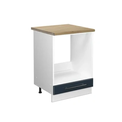 Afbeelding van Vicco Ovenombouwkast Fame Line, Donkerblauw hoogglans/Wit, 60 cm , WB Eik
